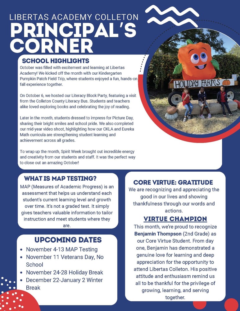 LAC Principal's Corner: October Edition