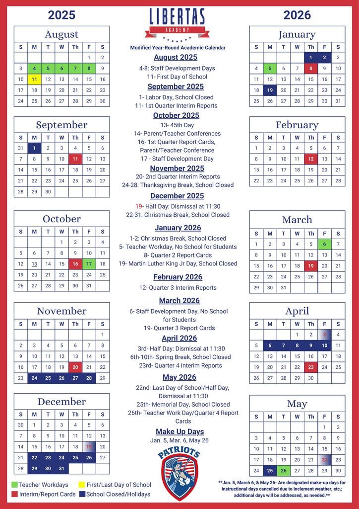 2025-2026 school calendar