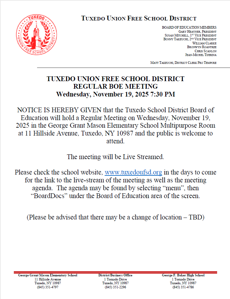 BOE Regular Meeting 11/19/2025