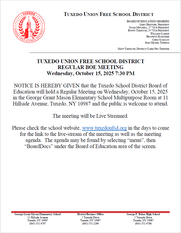 BOE Regular Meeting 10/15/2025
