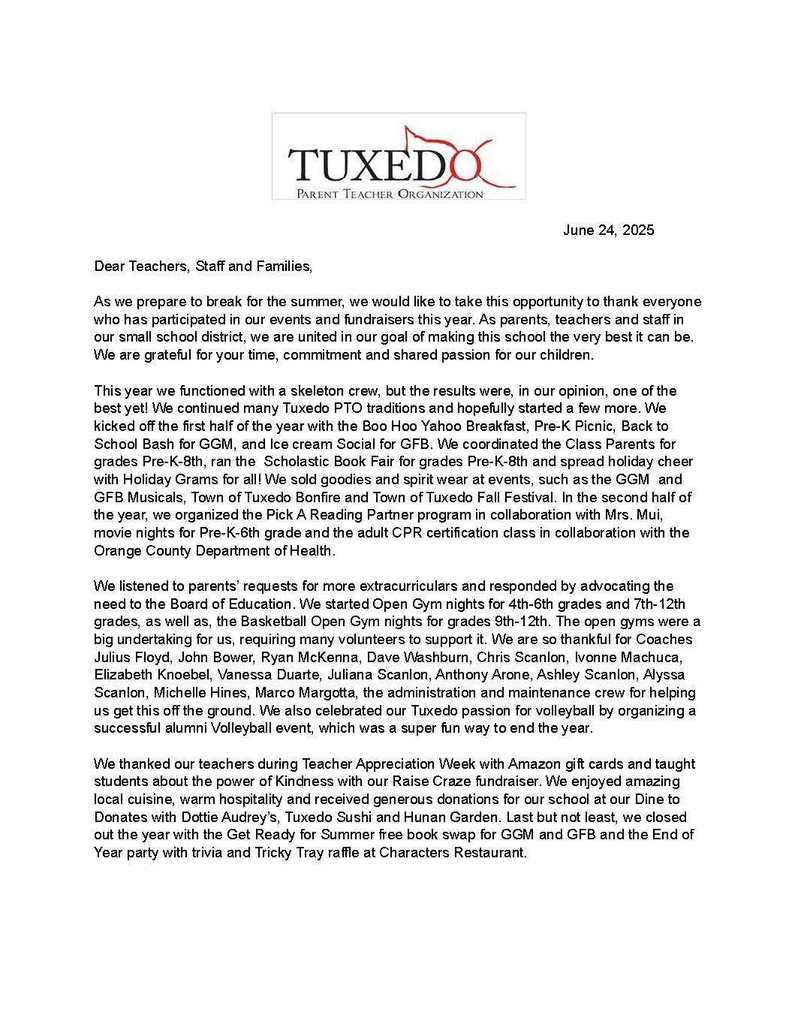 End of year letter 