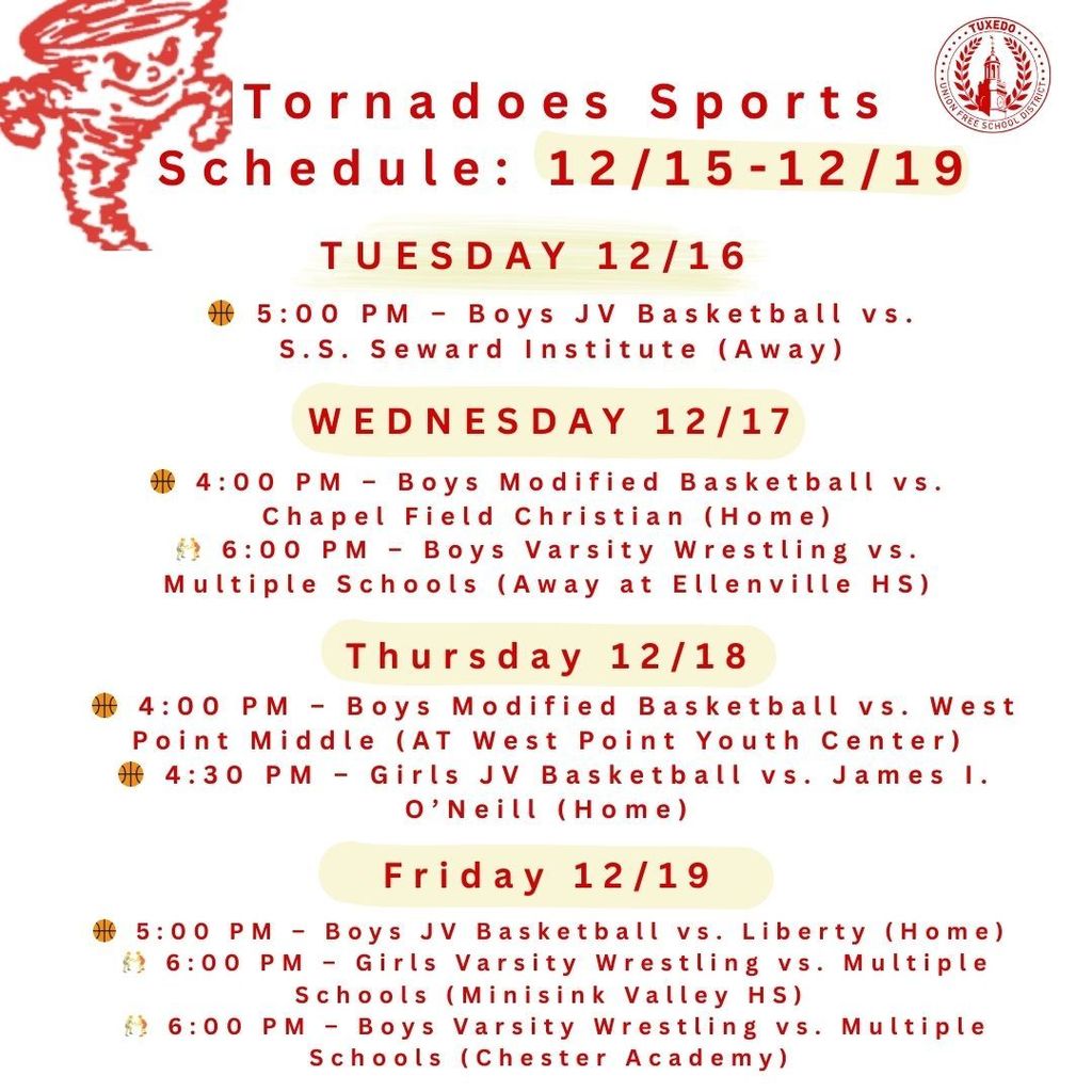Weekly Sports Schedule