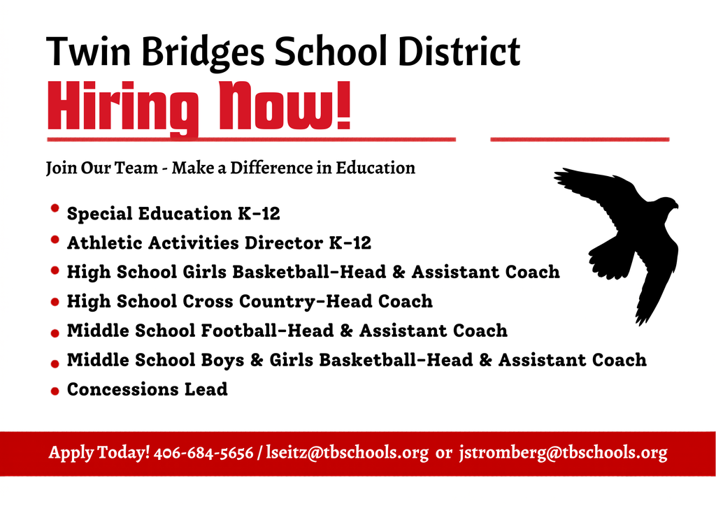 Job Positions Open at Twin Bridges School District