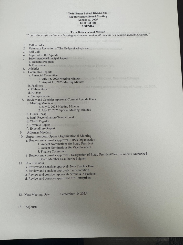 Revised August Agenda 