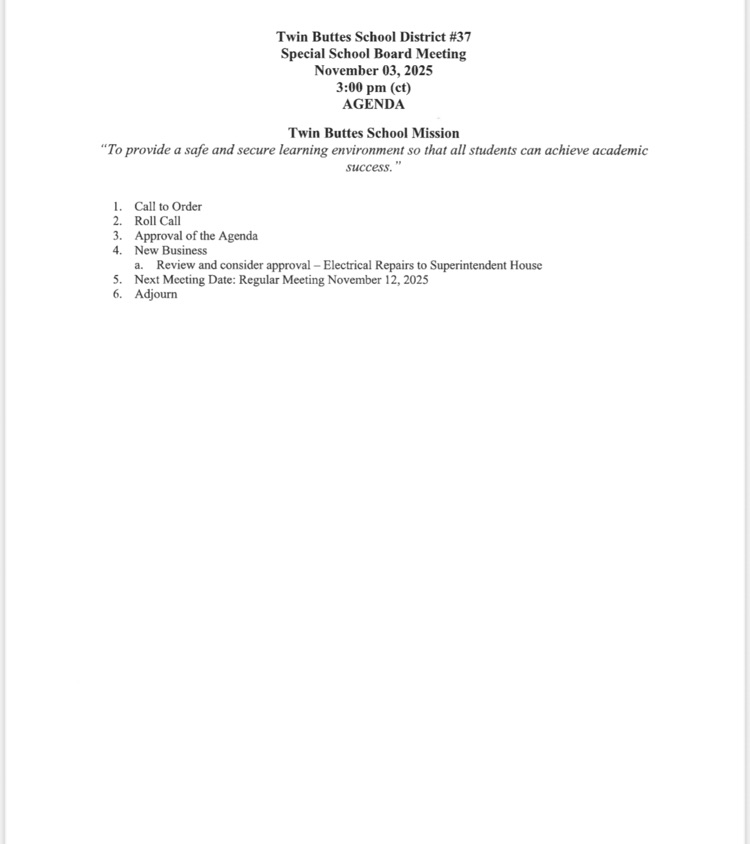 TBSB Special Meeting November 03, 2025