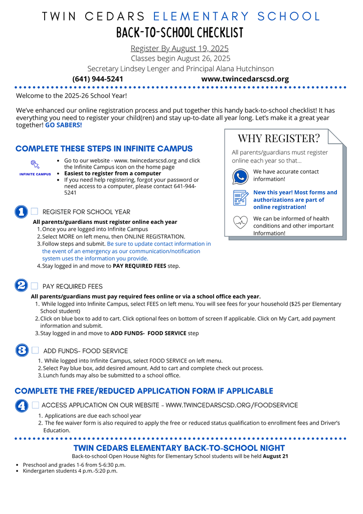Reg Checklist 1