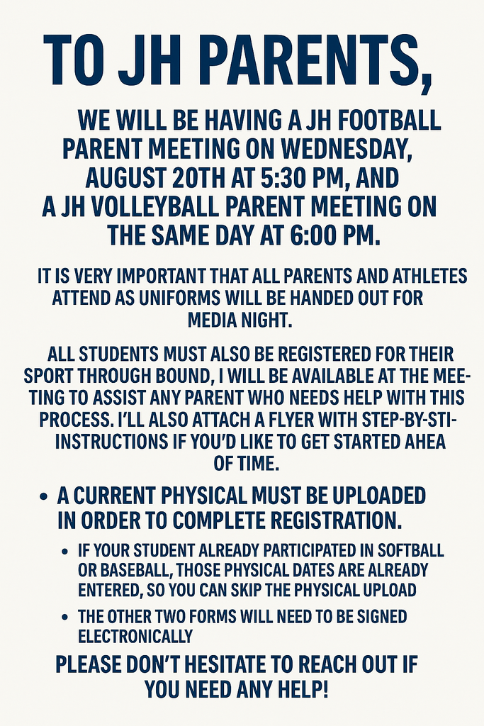 JH parent meeting