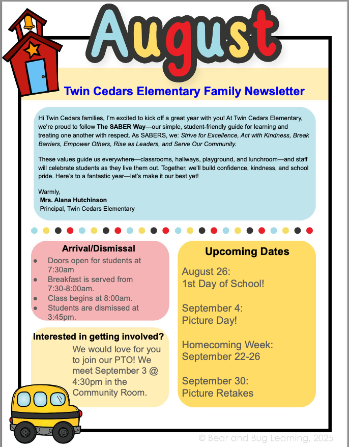 August Newsletter