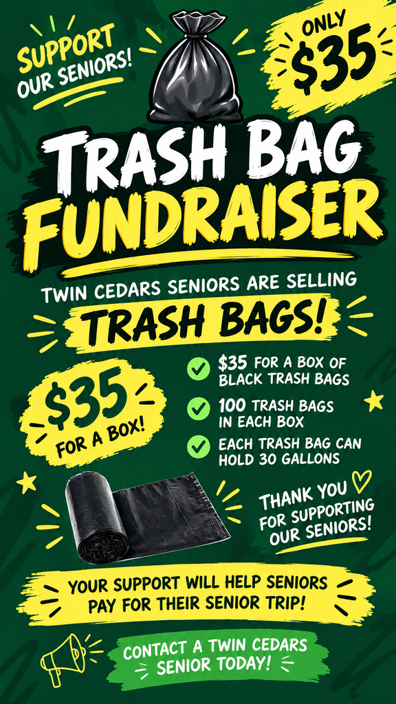 Trash Bag Fundraiser - $35 for 100 30 gallon trash bags