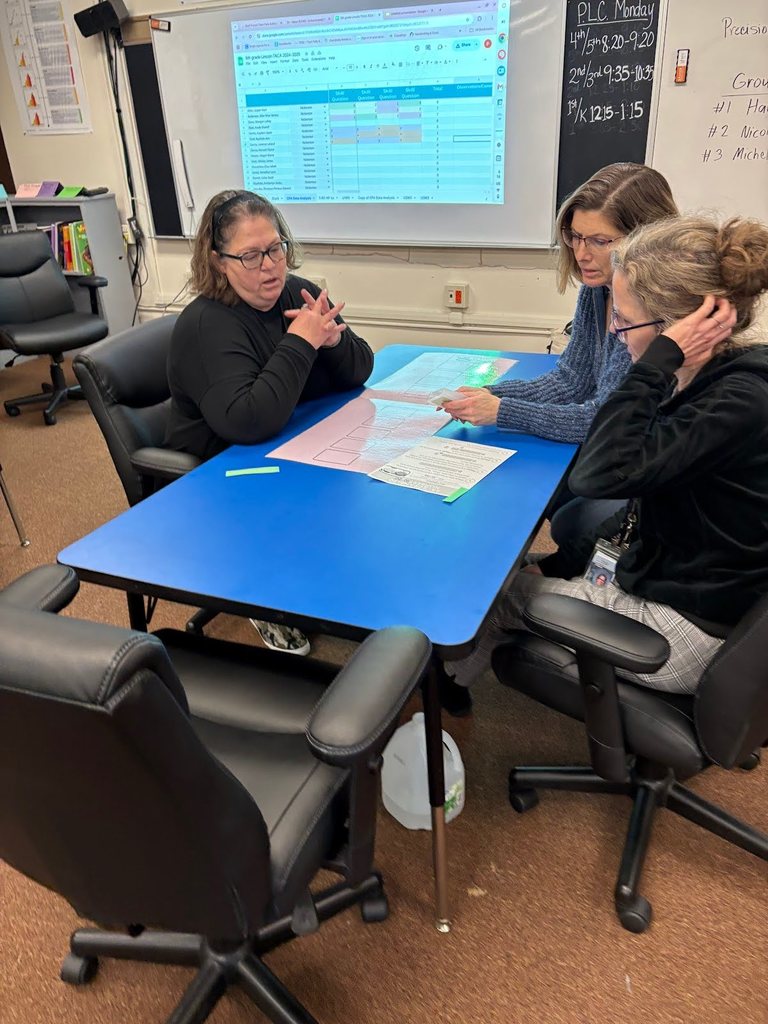 Lincoln Teachs learning new workshop models in th Profsseional Development Session.