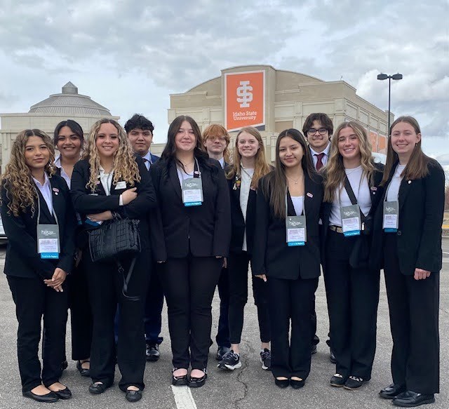 14 CRHS students who competed in the HOSA State Conference.