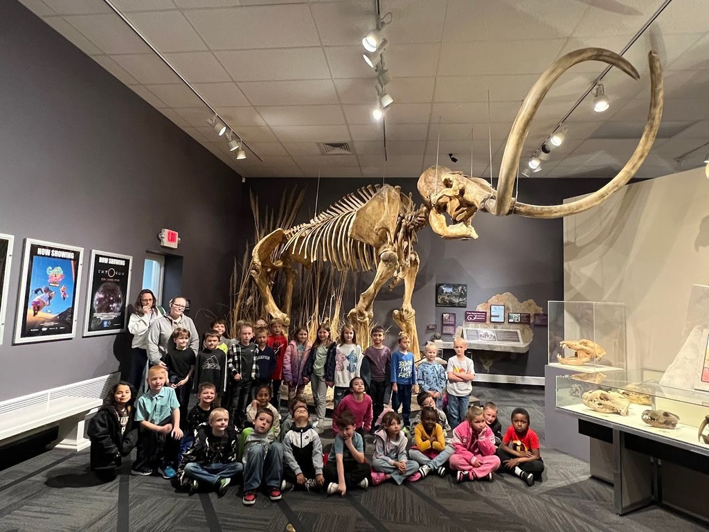 Bickel's first graders at the planetarium,
