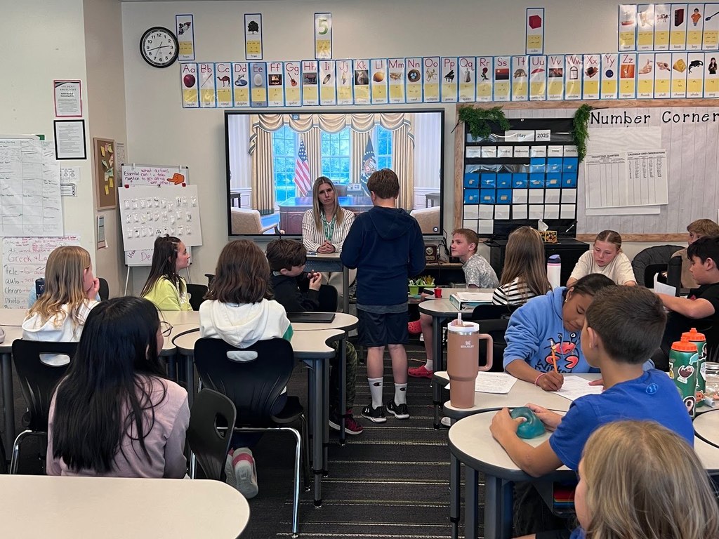Rock Creek 5th grade class passing bills learning about government.
