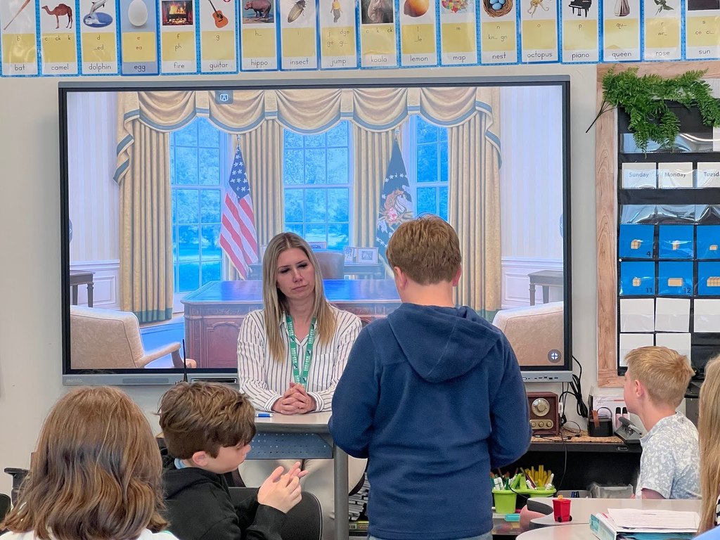 Rock Creek 5th grade class passing bills learning about government.