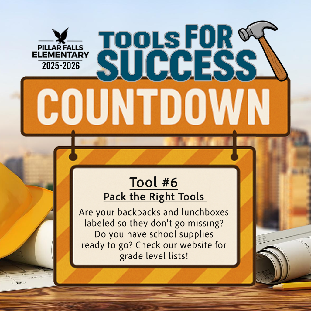 construction site with tools, hat, compass, and a tip for back to school