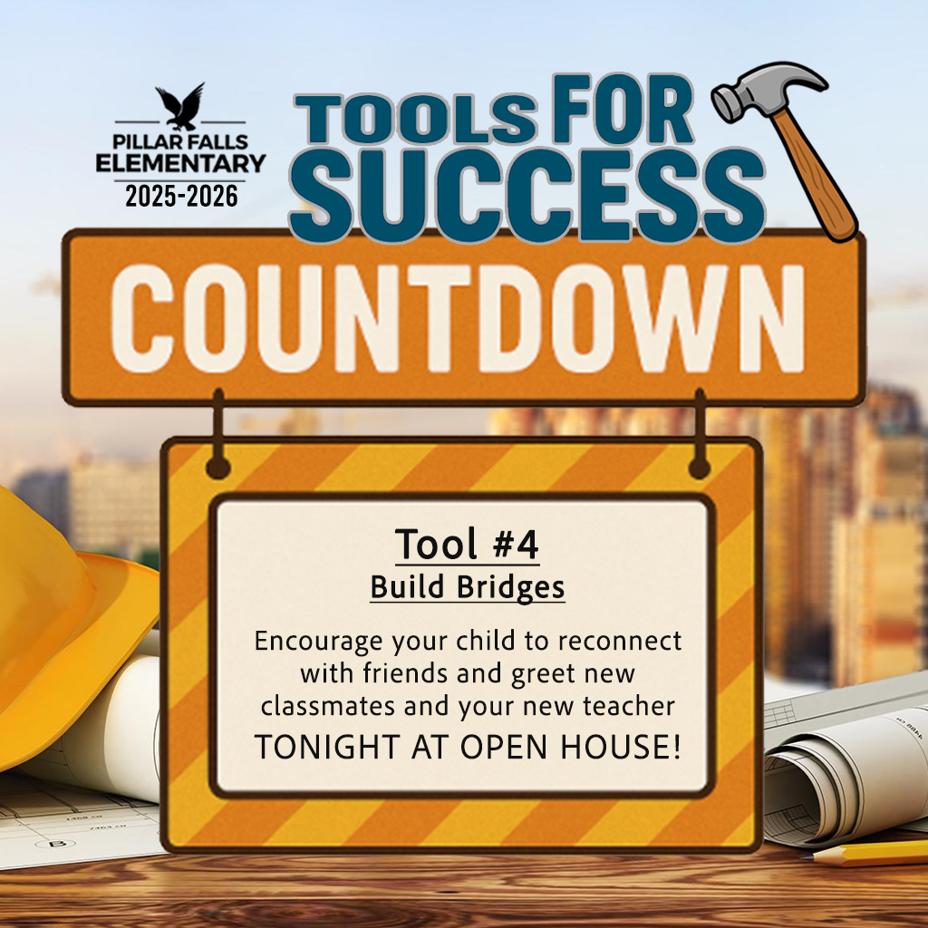 construction site with tools, hat, compass, and a tip for back to school