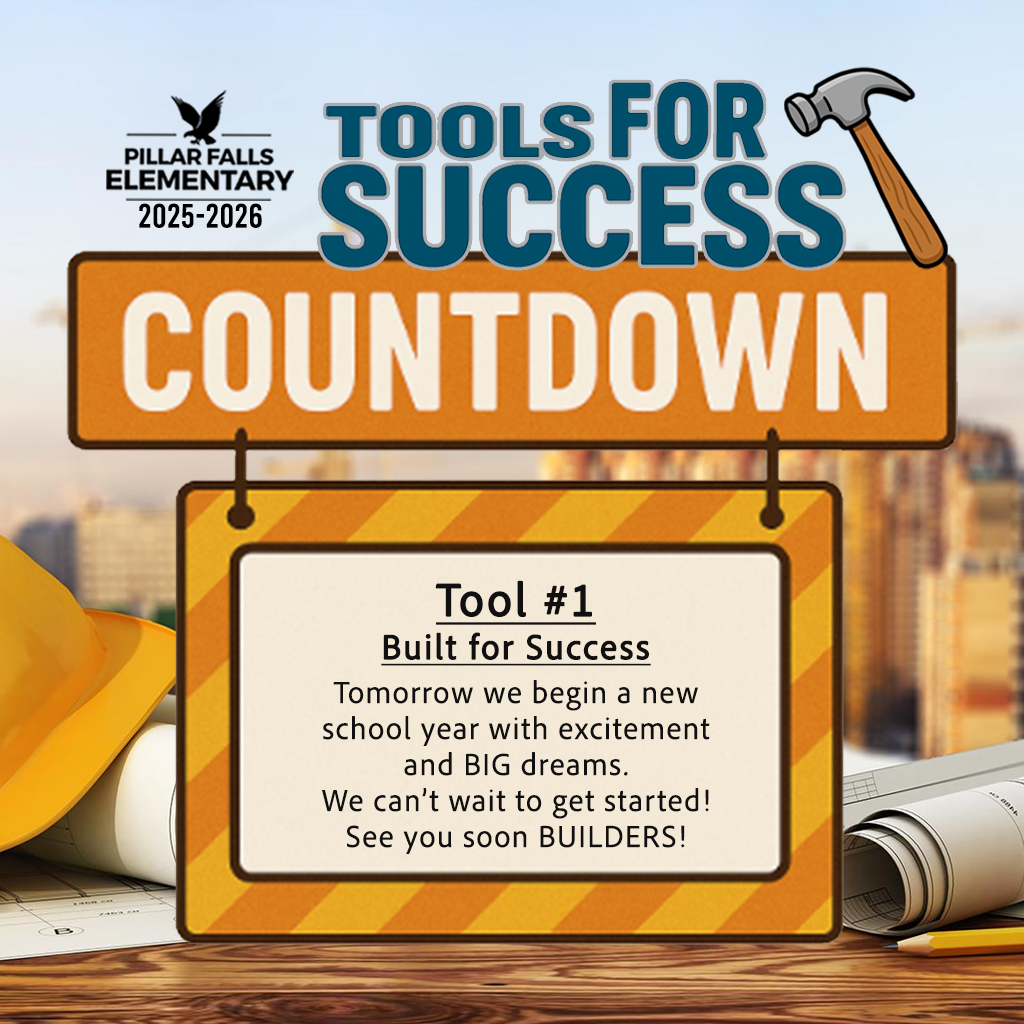 construction site with tools, hat, compass, and a tip for back to school
