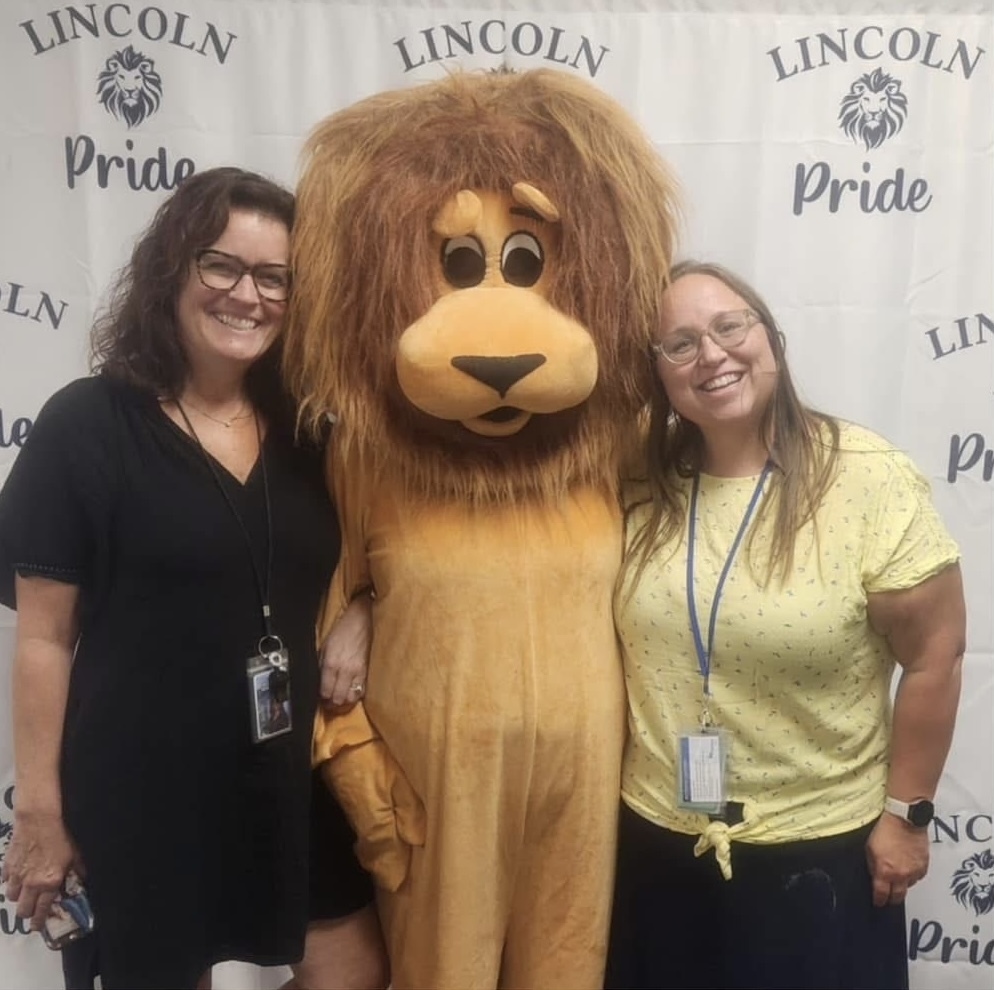 Admin with lion