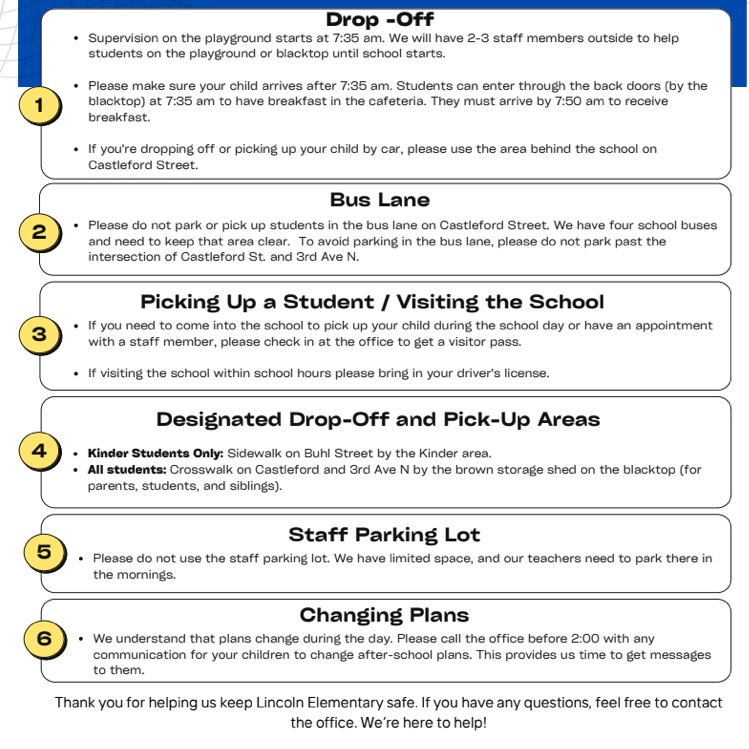 drop-off procedures
