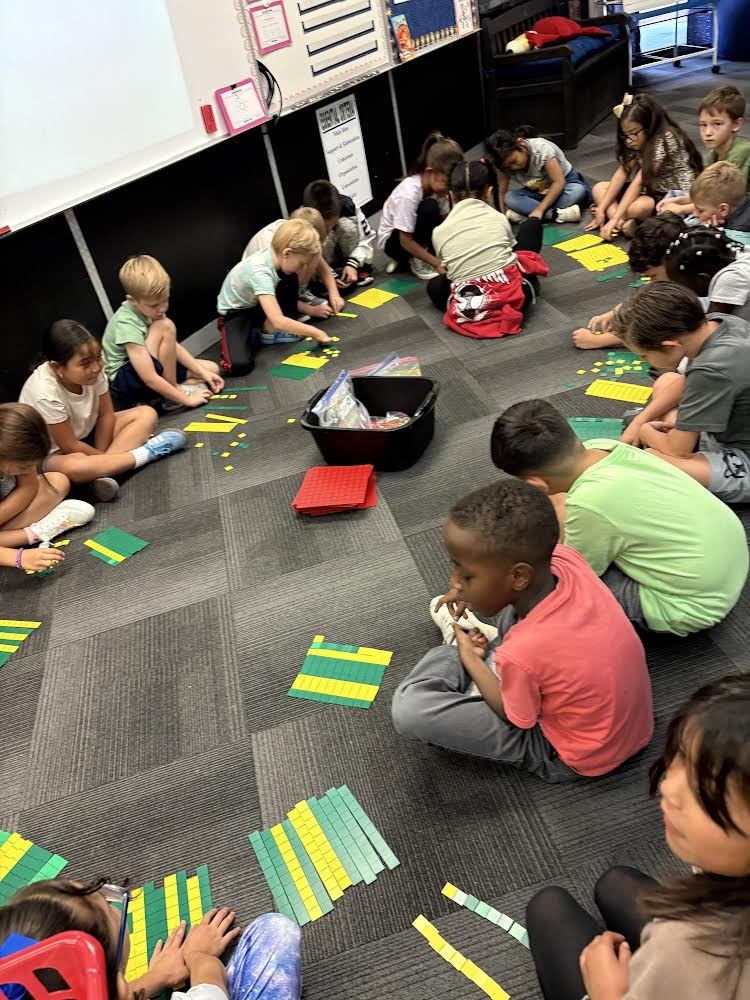 2nd graders doing math