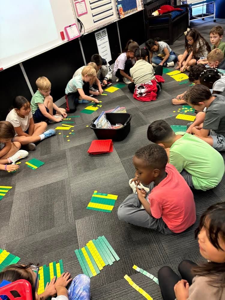Lincoln first and Second Graders learning math Skills