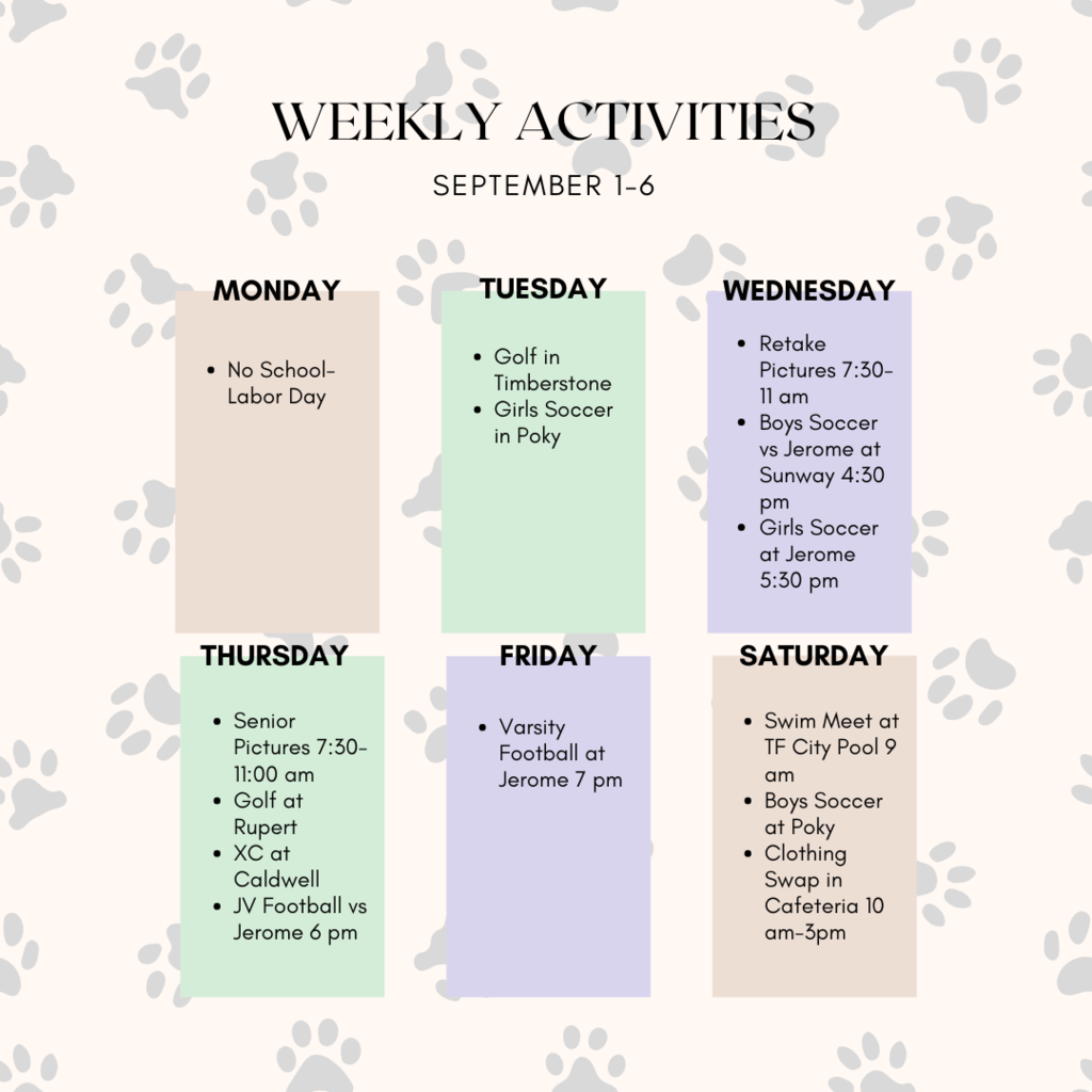 Weekly Activity September 1-6