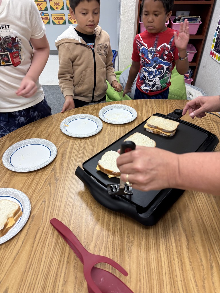 Making grilled cheese with students