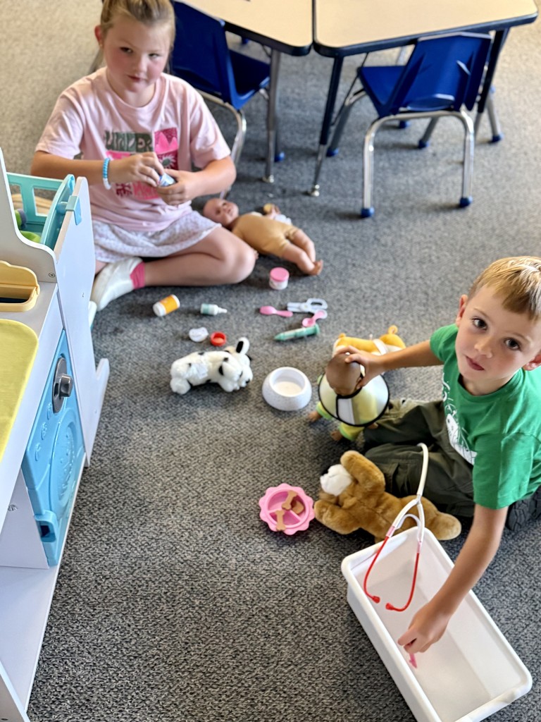 Kindergarten students playing