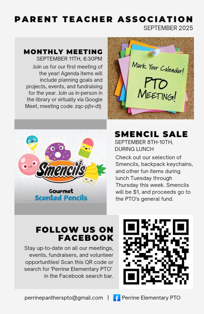 Perrine PTA Information for September