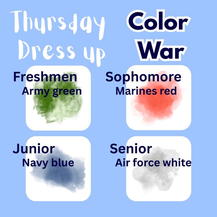 Thursday- Color war day 