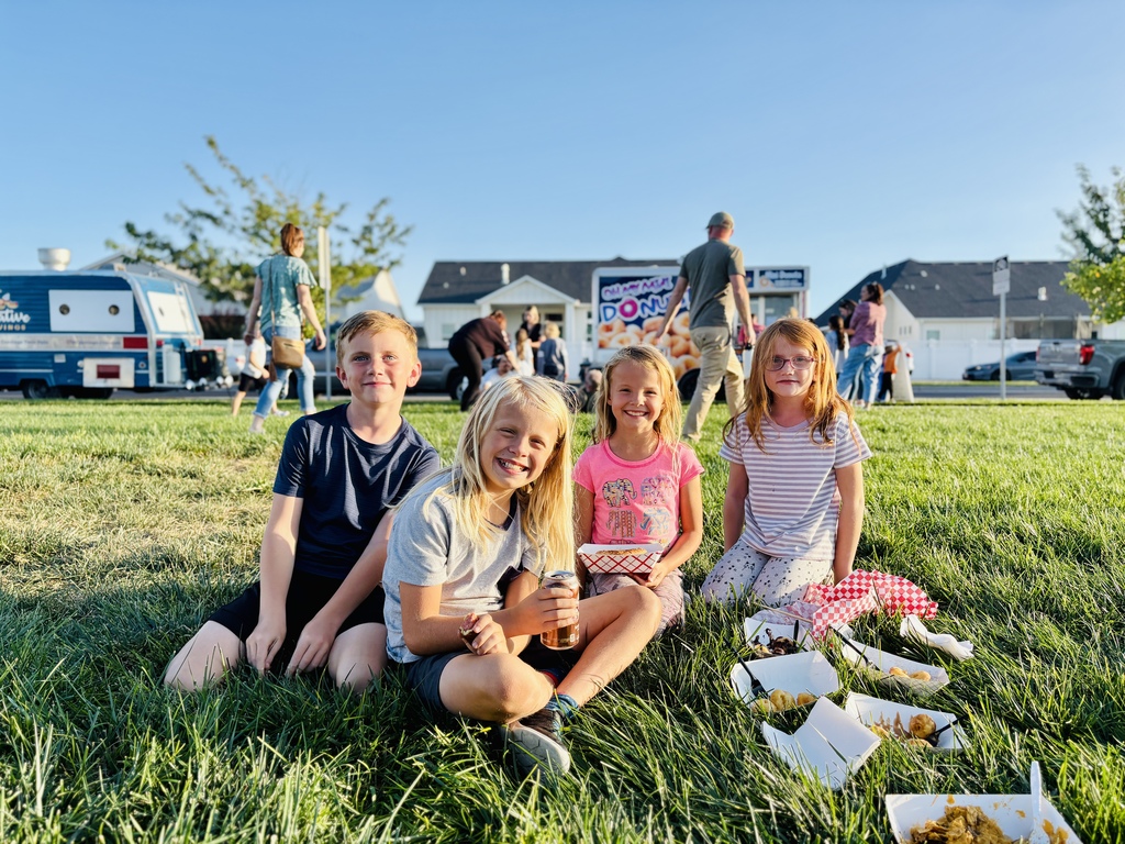 kids eating food on the grass