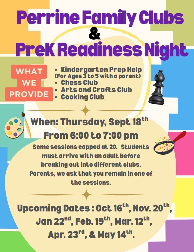 Perrine Family Clubs and PreK Readiness Night