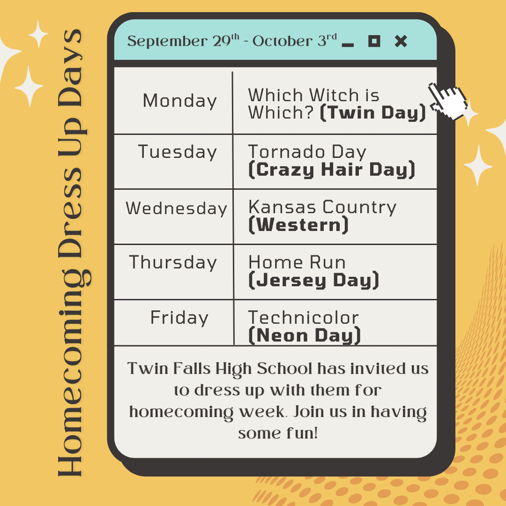 Homecoming Dress Up Days Flyer