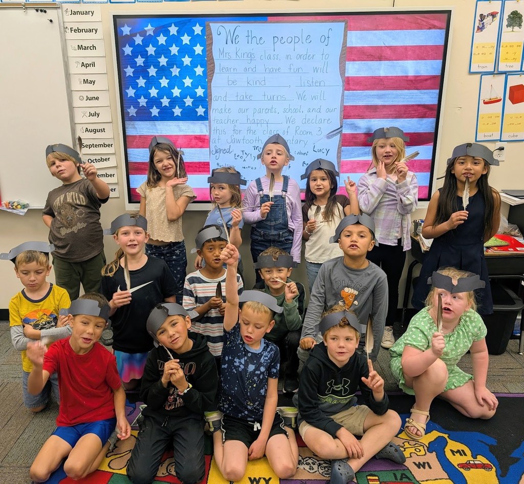 Mrs. Kings class recreating the us constitution.