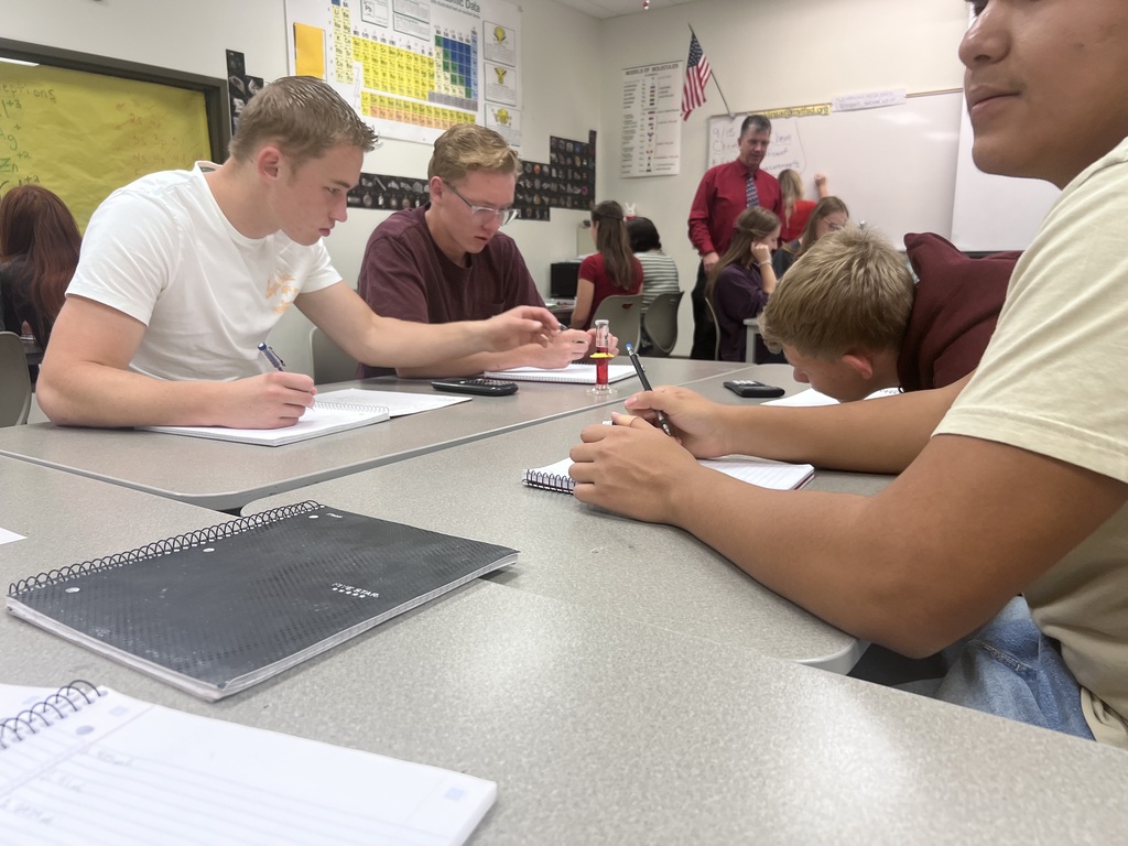 Mr. Franklin's Honors Chemistry class at CRHS learning about measurements.