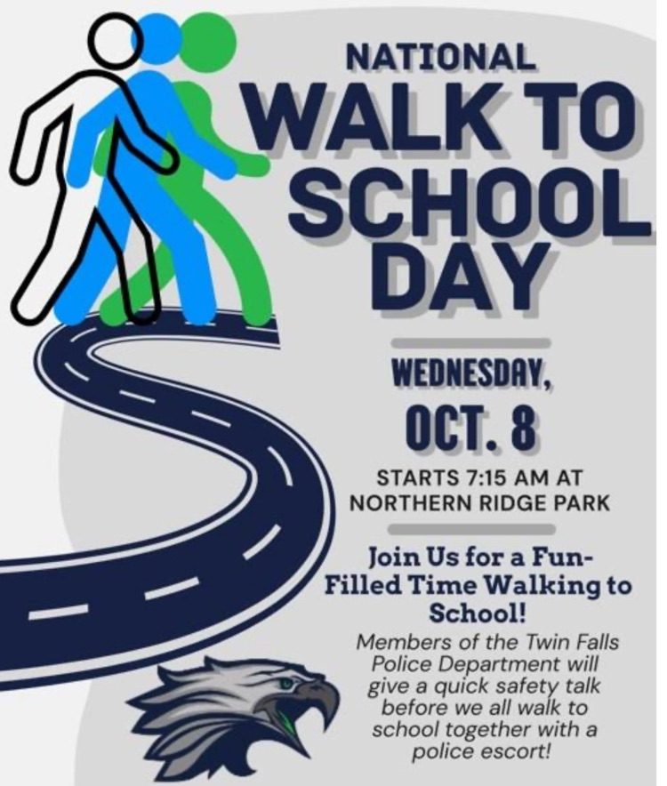 national walk to school day Wednesday October 8 7:15 am at northern ridge park join us for a fun filled time walking to school 