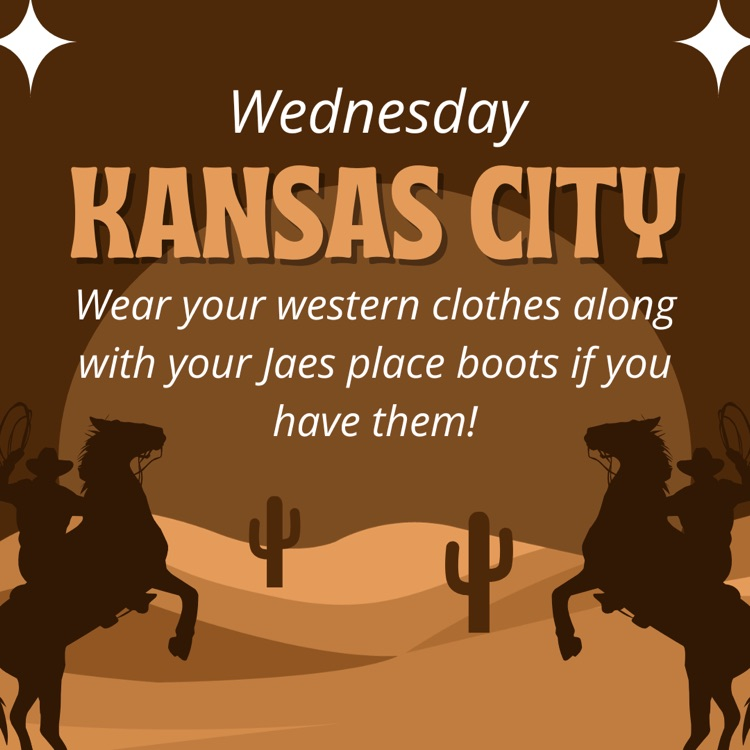 Wednesday Kansas City, wear your boots and cowboy gear