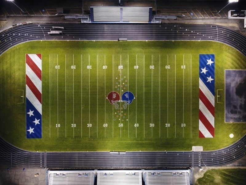 Service bowl at TFHS, CRHS vsTFHS Painted on the field