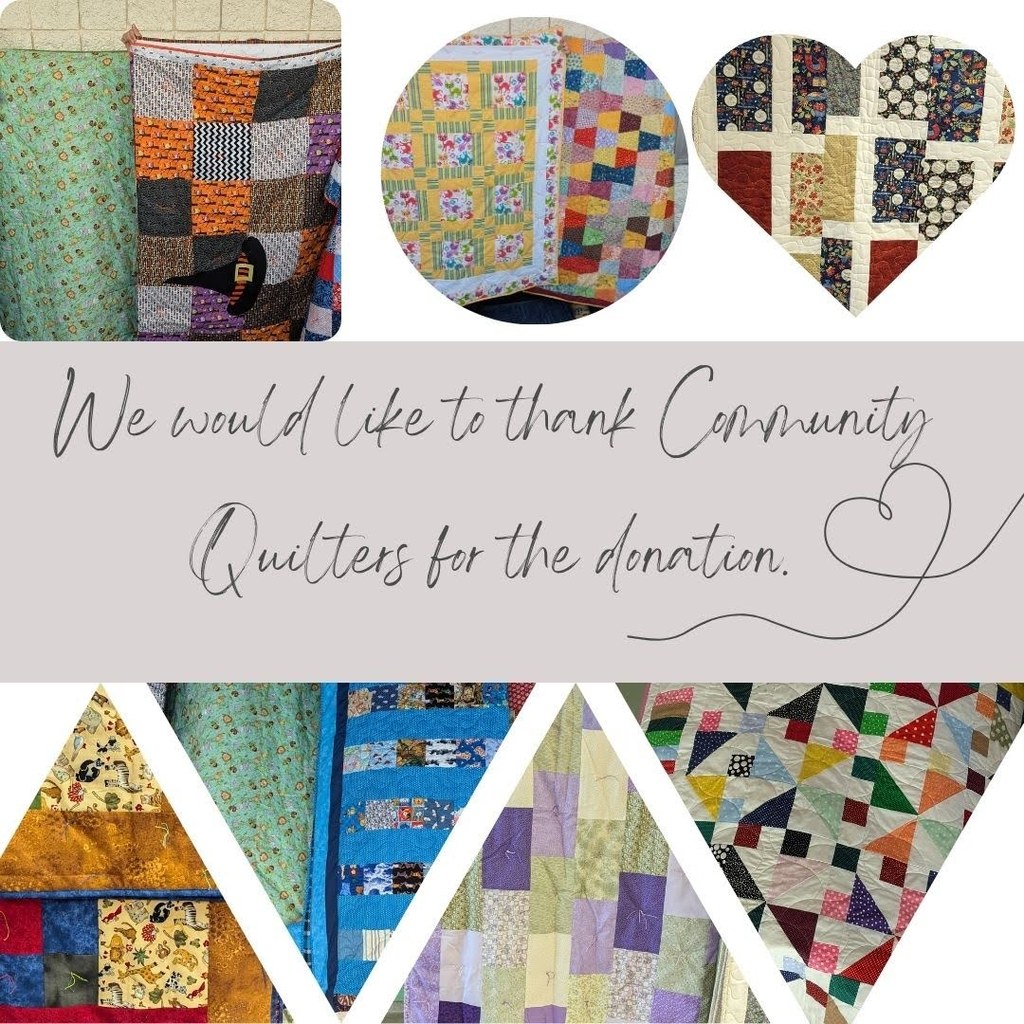 A thank you to Community Quilters for their donation of quilts to Perrine Elementary School