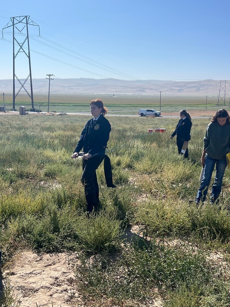 Intro to ag students collecting soil samples and won 4th place