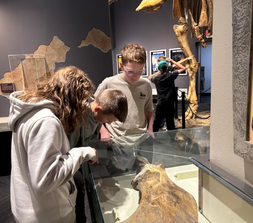 O'Leary robotics team exploring archaeologists at the Herrett Center