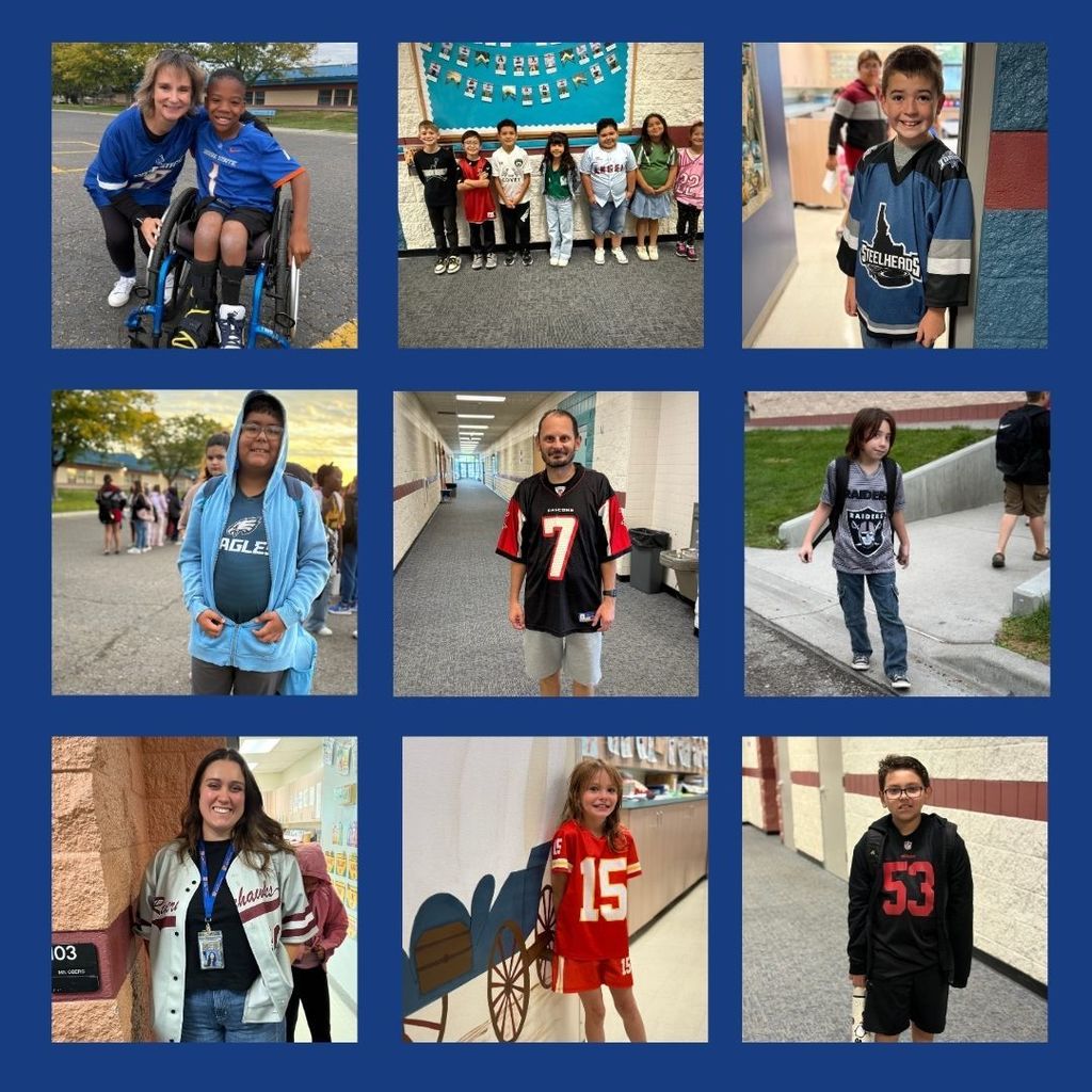 Jersey Day - staff and students smiling