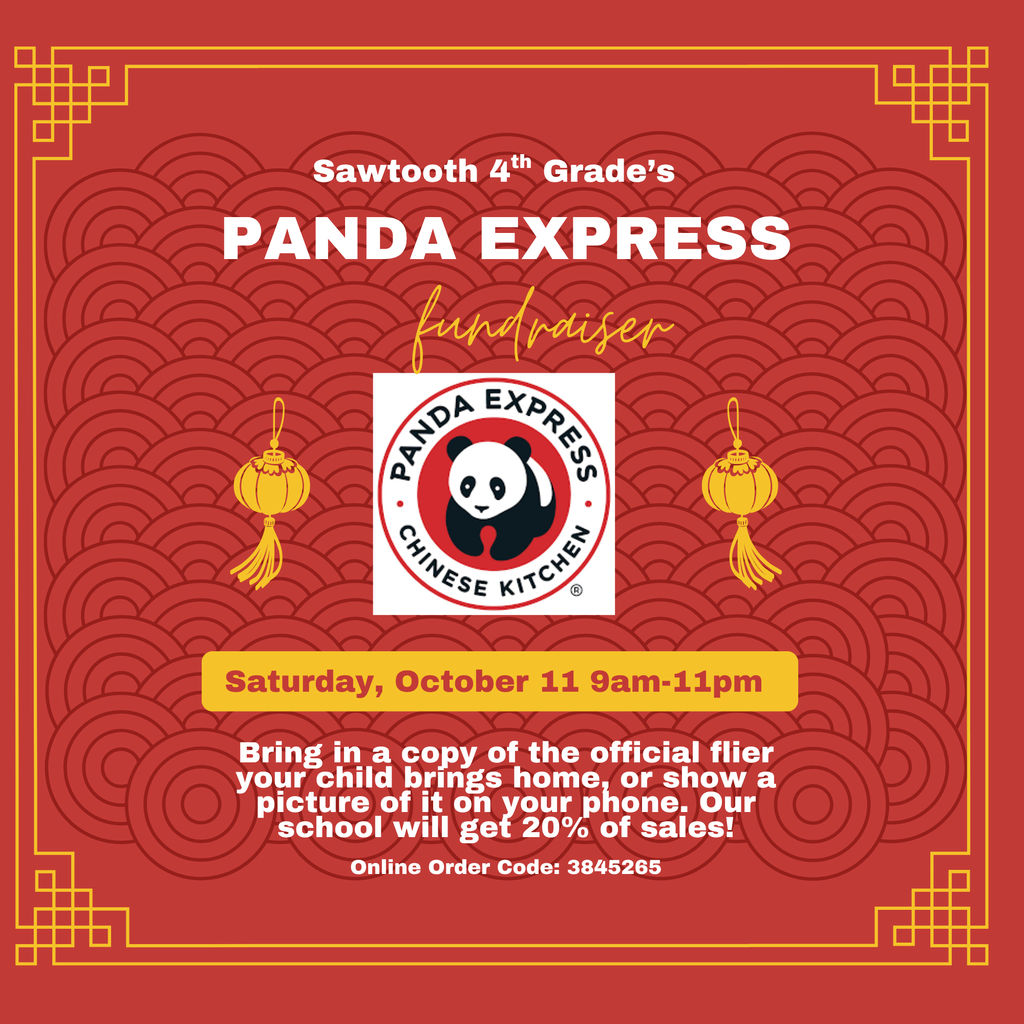 Flier for Sawtooth's Panda Express Fundraiser