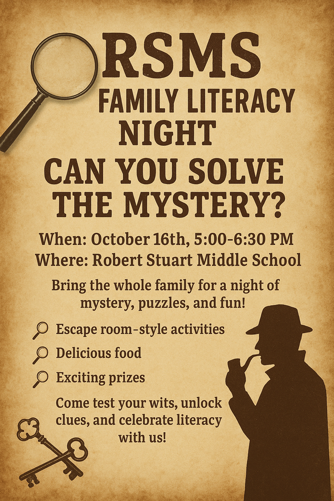 A poster with a light brown background with brown font and a shadow outline of a detective