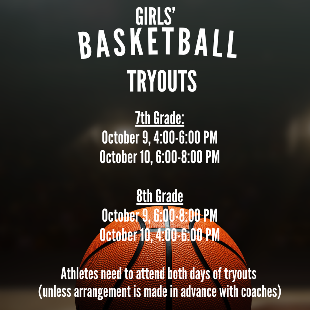 a black flyer with an orange basketball on it with white font.