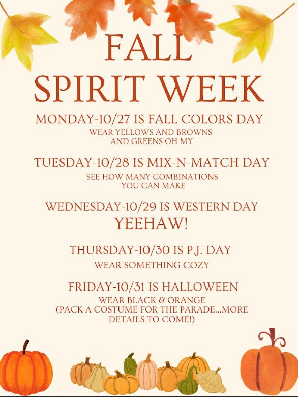 Next week spirit days! 