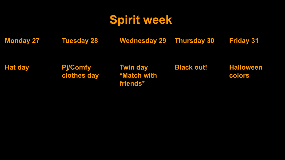 Bridge Academy Middle School Spirit Week!!