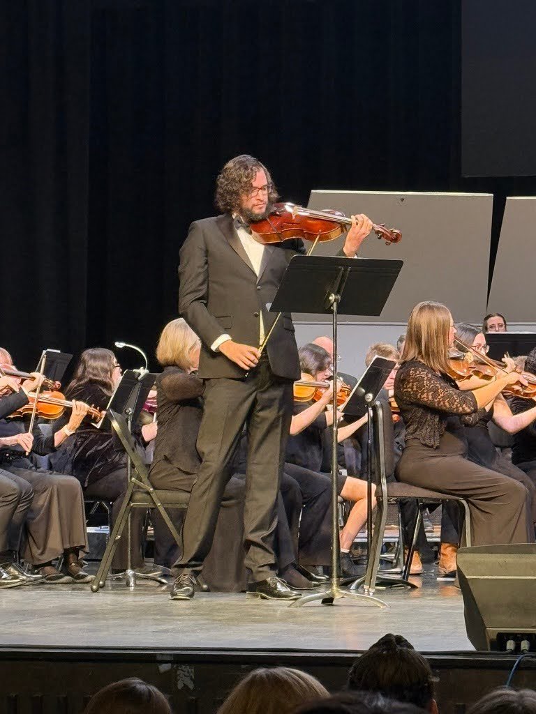 Mr. Shapley playing in the CSI Magic Valley Orchestra