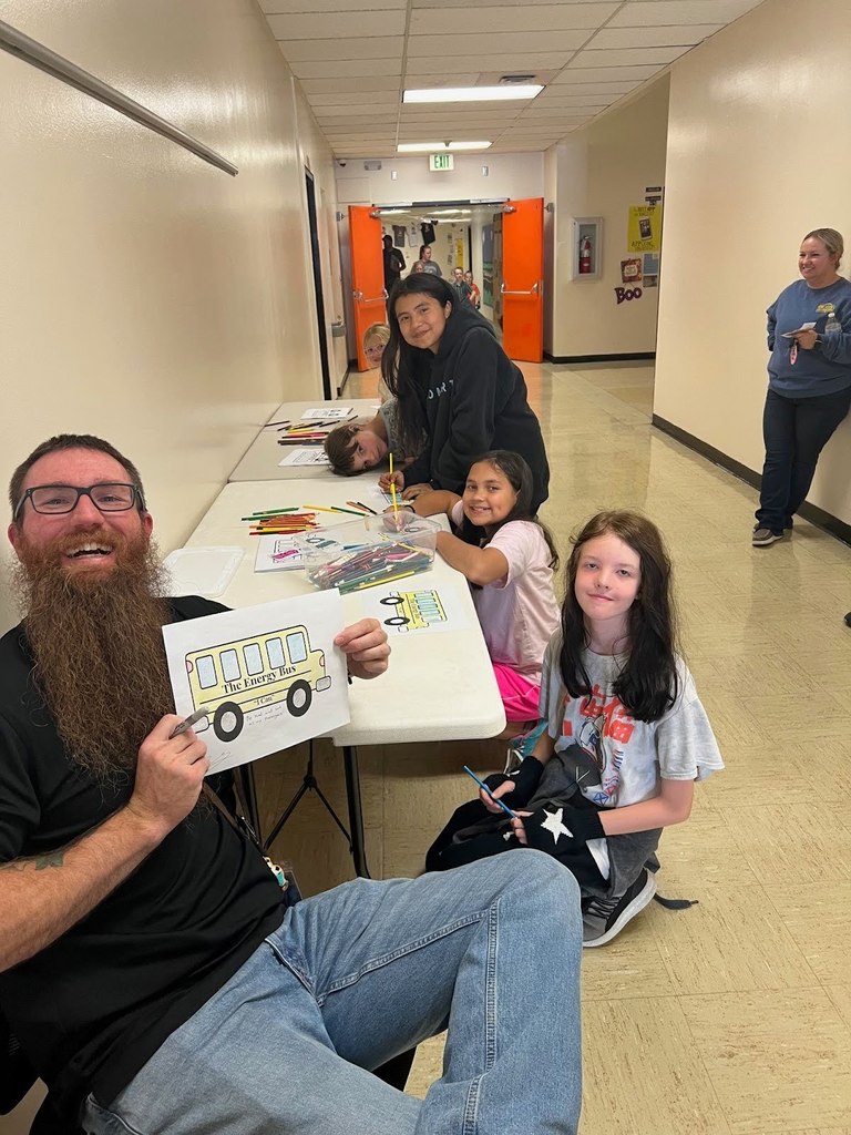 Students at sawtooth elementary celebrating literacy and reading.