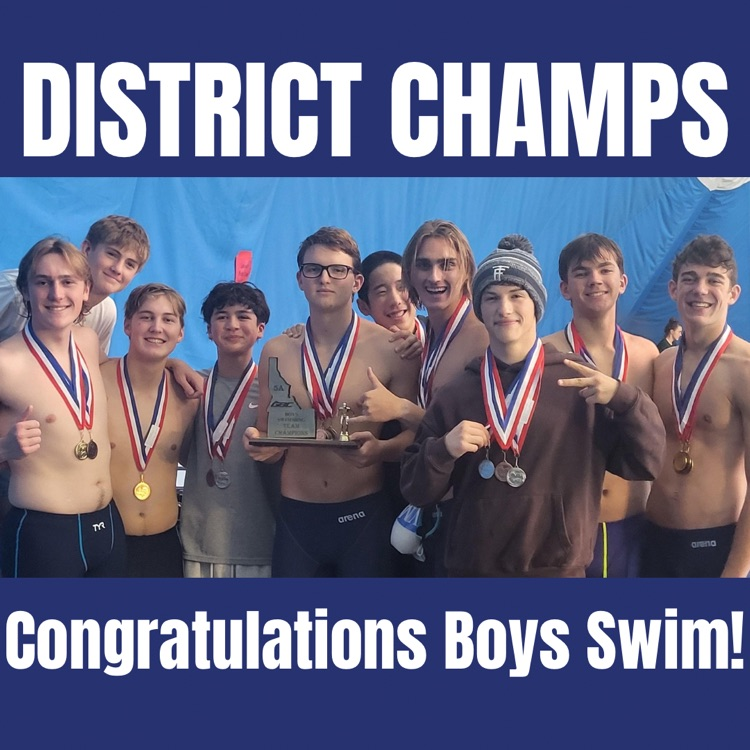District Champs Congratulations Boys Swim!